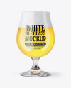 Tulip Glass With White Ale Mockup