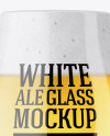 Tulip Glass With White Ale Mockup