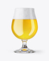 Tulip Glass With Saison Ale Mockup