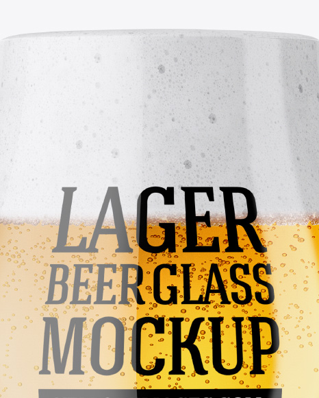 Tulip Glass With Lager Beer Mockup