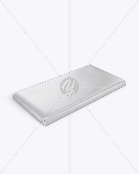 Glossy Chocolate Bar Mockup - Halfside View (High Angle Shot)