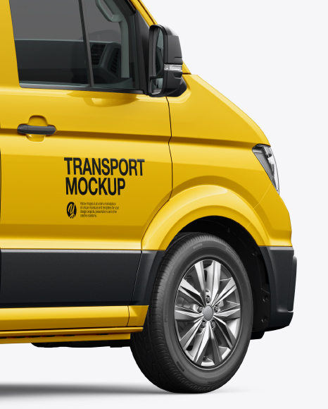 Panel Van Mockup - Back Half Side View