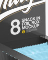 Glossy Display Box with Snacks Mockup