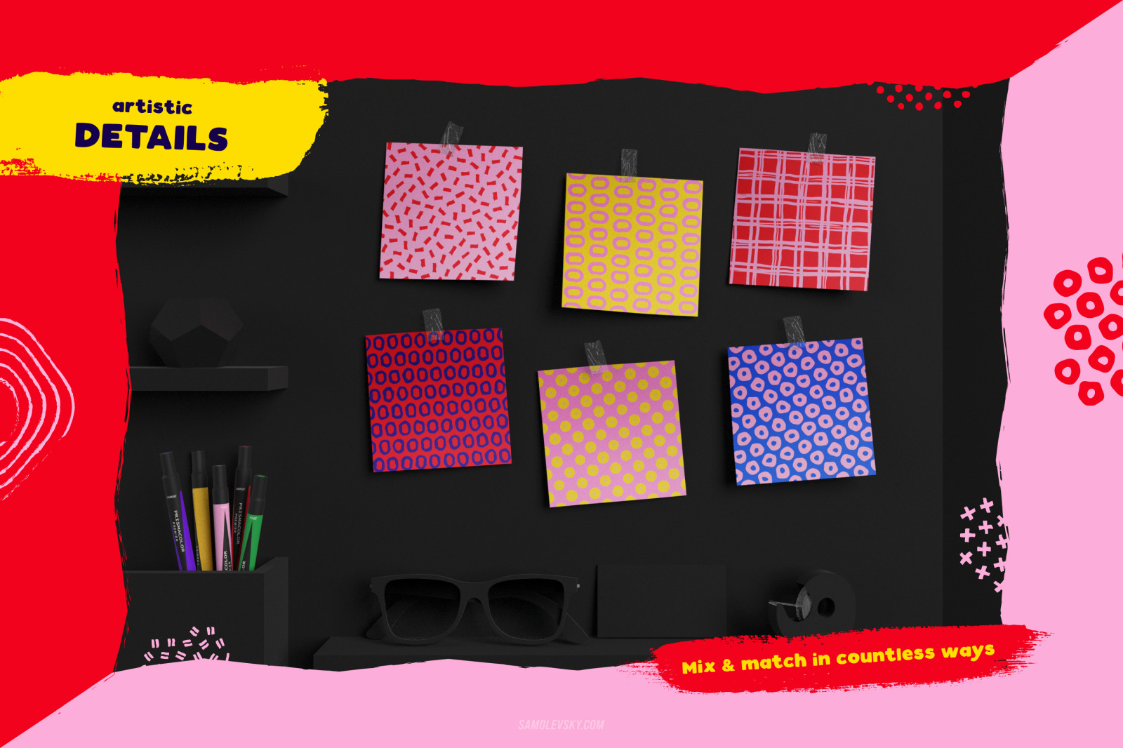 100 Hand-drawn seamless patterns and shapes 100 Hand-drawn seamless patterns and shapes