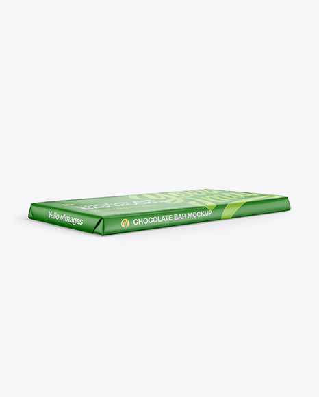 Glossy Chocolate Bar Mockup - Halfside View