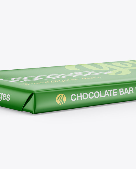 Glossy Chocolate Bar Mockup - Halfside View