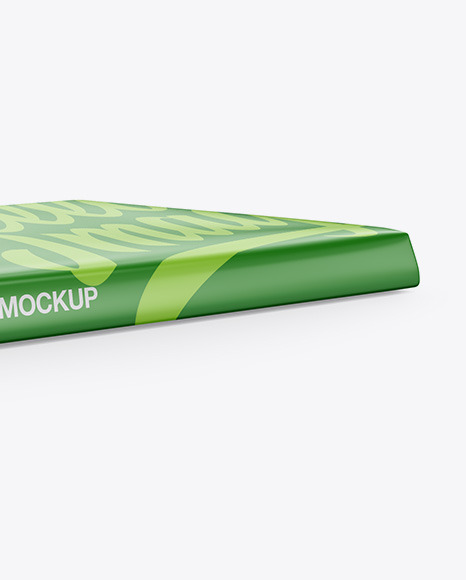 Glossy Chocolate Bar Mockup - Halfside View