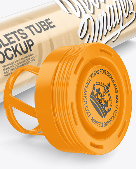 Opened Clear Tube With Tablets Mockup