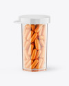 Clear Bottle With Orange Pills Mockup