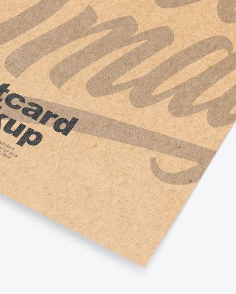 Kraft Paper Postcard Mockup