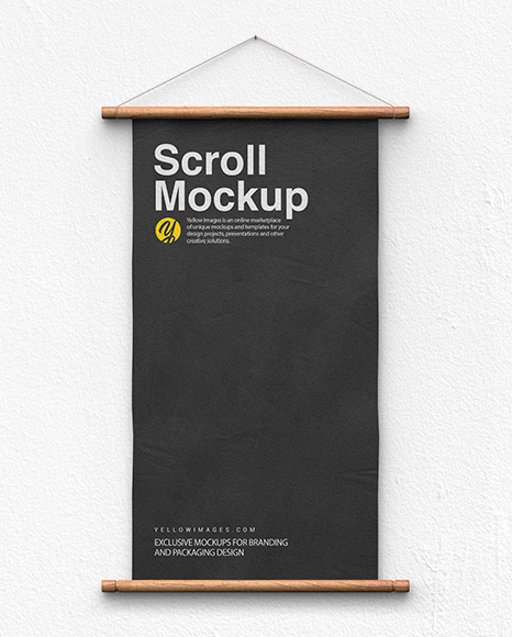 Textured Scroll Mockup w/ Wooden Handles