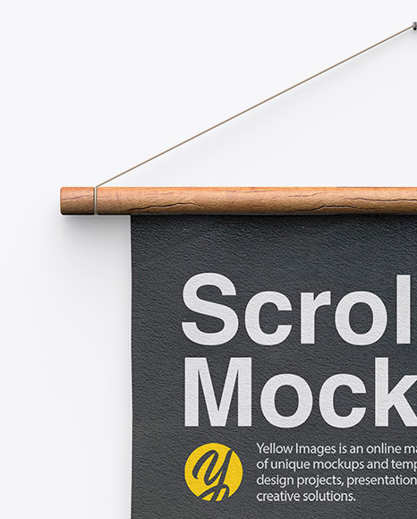 Textured Scroll Mockup w/ Wooden Handles