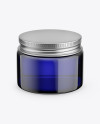 Blue Glass Cosmetic Jar Mockup