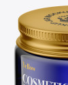 Blue Glass Cosmetic Jar Mockup