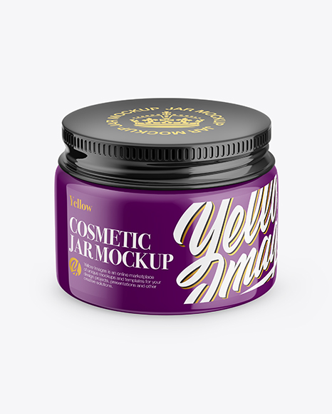 Glossy Cosmetic Jar Mockup