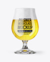 Tulip Glass With Pilsner Ale Mockup