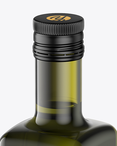 375ml Green Glass Olive Oil Bottle Mockup