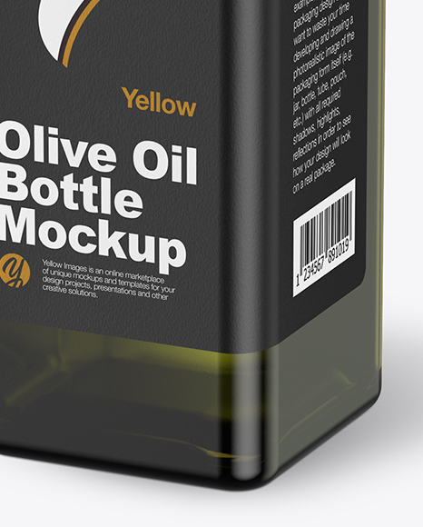 375ml Green Glass Olive Oil Bottle Mockup