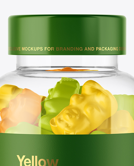 Plastic Bottle with Gummies Mockup