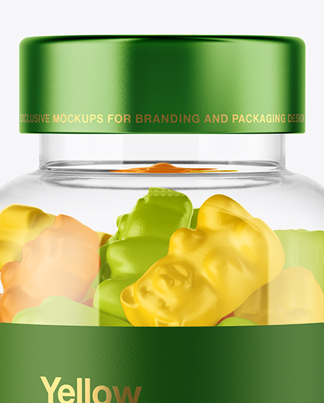 Plastic Bottle with Gummies Mockup