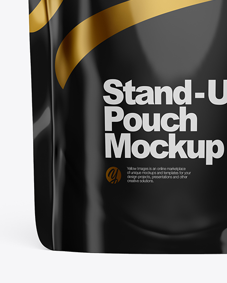 Glossy Stand Up Pouch W/ Zipper Mockup