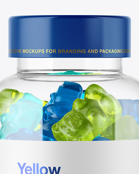 Plastic Bottle with Gummies Mockup