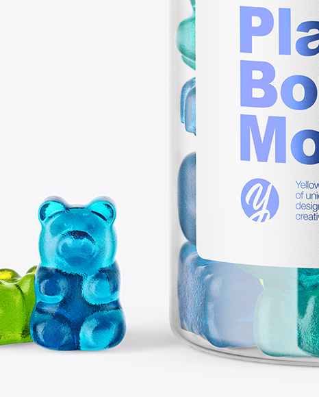 Plastic Bottle with Gummies Mockup