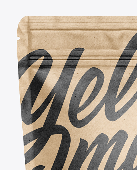 Kraft Stand Up Pouch W/ Zipper Mockup