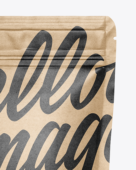 Kraft Stand Up Pouch W/ Zipper Mockup