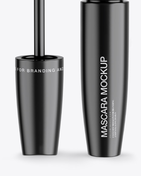 Opened Glossy Mascara Tube Mockup