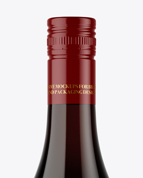 Clear Glass Red Wine Bottle Mockup