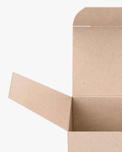 Opened Kraft Box Mockup Opened Kraft Box Mockup