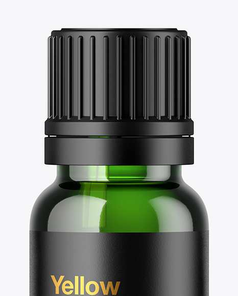 Green Glass Bottle Mockup