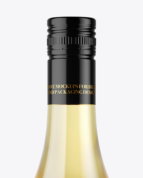 Clear Glass White Wine Bottle Mockup