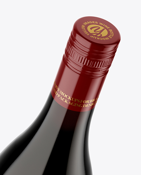 Clear Glass Red Wine Bottle Mockup