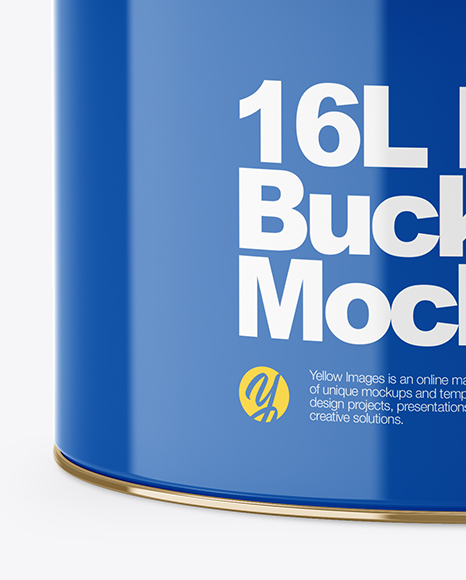 16L Glossy Paint Bucket Mockup