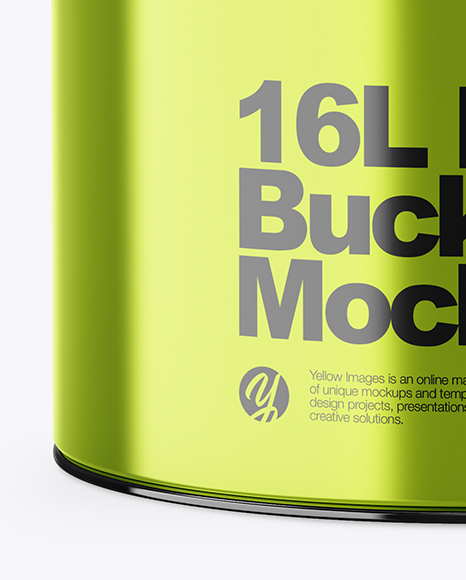 16L Metallic Paint Bucket Mockup