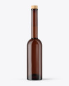 Amber Glass Bottle with Wooden Cap Mockup