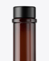 Amber Glass Bottle with Wooden Cap Mockup