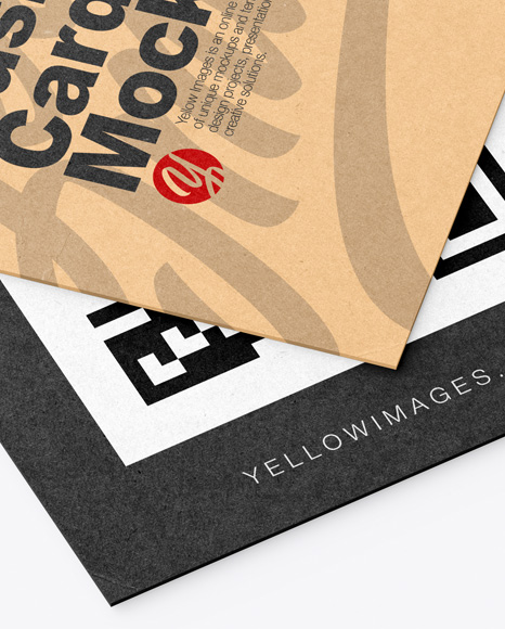 Two Kraft Business Cards Mockup