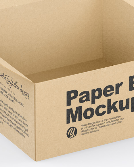 Opened Kraft Box Mockup