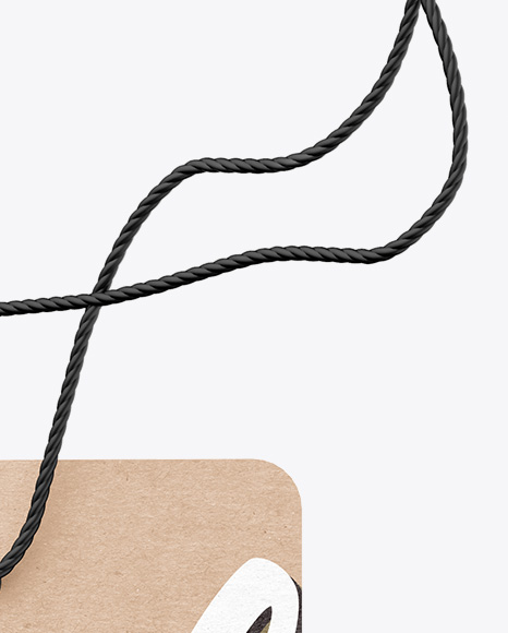 Kraft Label With Rope Mockup