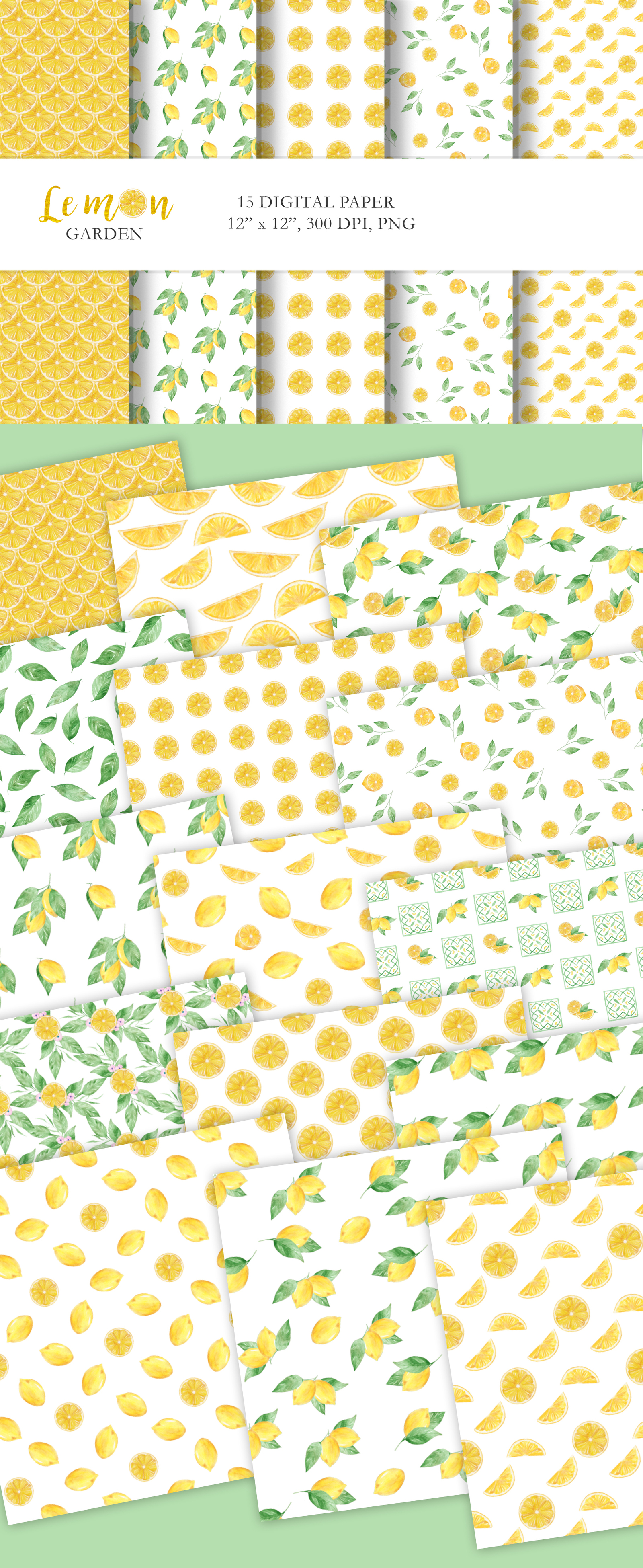 Watercolor Lemon Clipart Collection