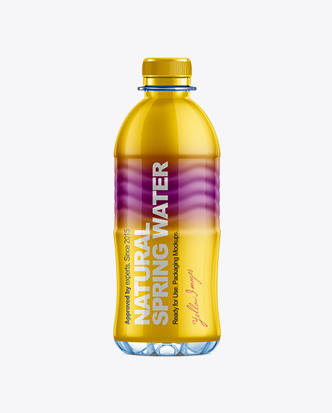 350ml Plastic Water Bottle with Shrink Sleeve Mockup