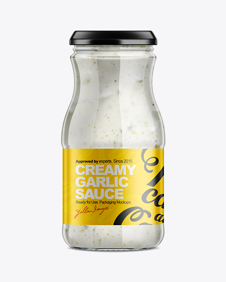 350g Glass Jar with Sauce Mockup