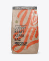 Glossy Kraft Paper Bag Mockup - Front View