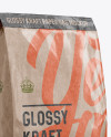 Glossy Kraft Paper Bag Mockup - Halfside View