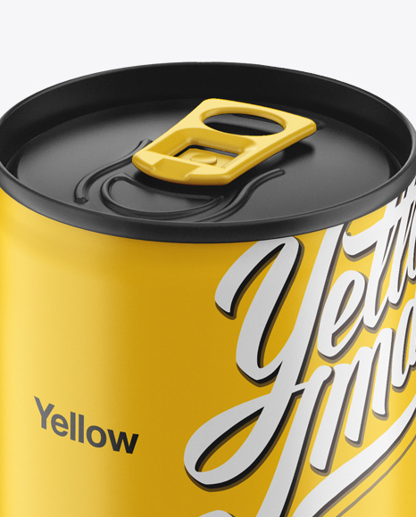 150ml Aluminium Can With Matte Finish Mockup (High-Angle Shot)