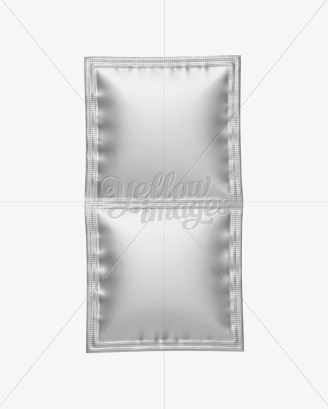 Double Matte Metallic Sachet Mockup - Front View