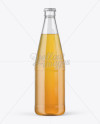 568ml Clear Glass Bottle with Lager Beer Mockup